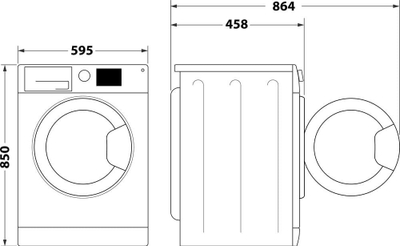 Lavatriçe Whirlpool WRBSS 6249 W EU, 6 kg, 1200 rpm, klasa C, e bardhë