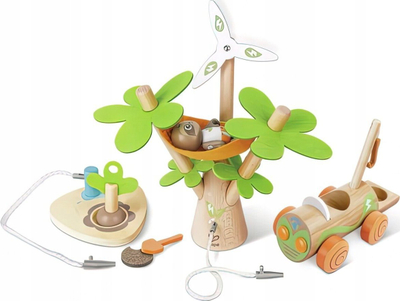 Set loje druri Hape Tree Planting E-car, 7 pjesë, mbi 3 vjeç, shumëngjyrësh