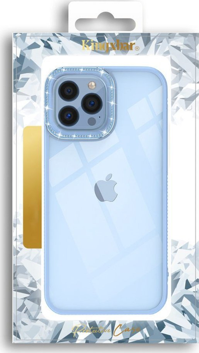Kapak telefoni Kingxbar Sparkle Series për iPhone 13 Pro, me kristale, plastik, blu