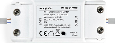 Ndërprës smart WiFi Nedis Smart Home Basic, kontroll nga aplikacioni, shkon me Amazon Alexa edhe Google Home, i bardhë