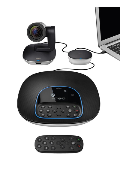 Sistem videokonference Logitech Group, Full HD, me USB, ngjyrë e zezë