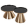 Set Lorme 2 tavolina kafe Φ50&Φ40cm (HM9923), zezë/ ari