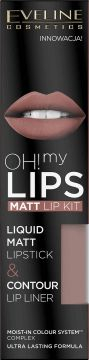 Set për buzë Eveline OH! My Lips, buzëkuq + laps, 02 Milky Chocolate