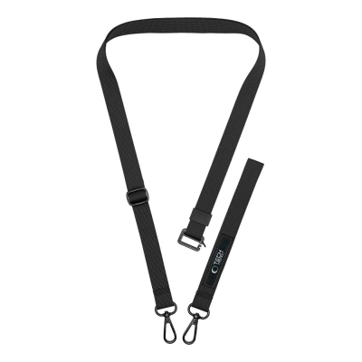 Rrip telefoni Tech-Protect C6S Rope Crossbody, 2 në 1, i rregullueshëm, i zi