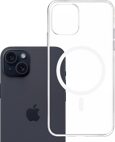 Këllëf 3MK Clear MagCase për iPhone 15 Plus, MagSafe, transparent
