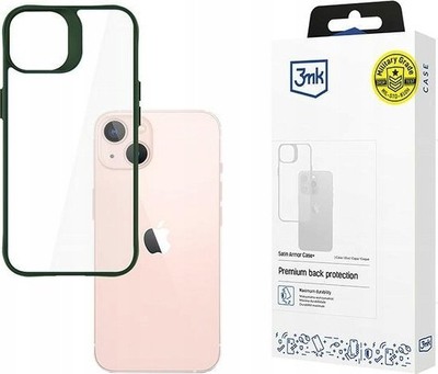 Kllapë telefoni 3MK Satin Armor Case Plus, për iPhone 15, që s’rrëshket nga dora, jeshile