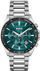 Ora dore Boss Teal Strike Chronograph, 41mm, çelik inoks, argjendtë