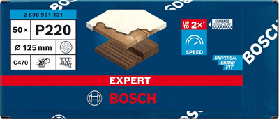 Letër gërryese Bosch Expert C470, 125mm, granulim 220, paketim 50 copë