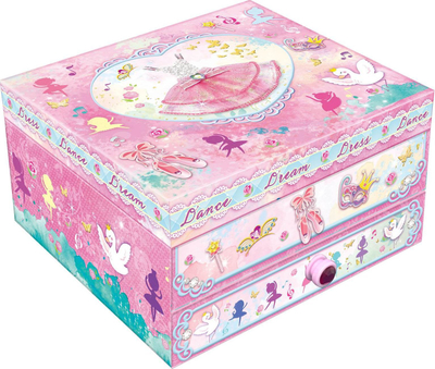 Музичка кутија Pecoware Music Box With Drawer Dress, со фигурина, со фиока, многубојна