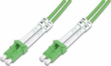 Kabllo fibrash optike Digitus OM5, LC në LC, multimode, 10m, e gjelbër