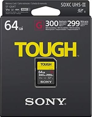 Kartë memorie Sony SF-G Tough 64GB, SDXC UHS-II, V90 U3, e zezë