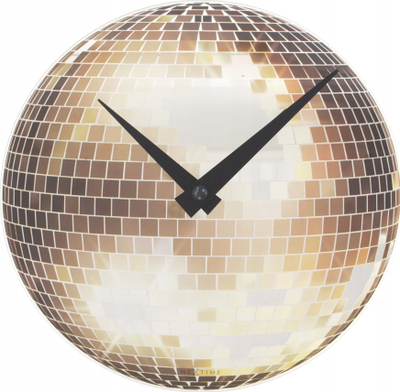 Orë muri NexTime Little Disco, 20 cm, stil disco, ngjyrë argjendtë