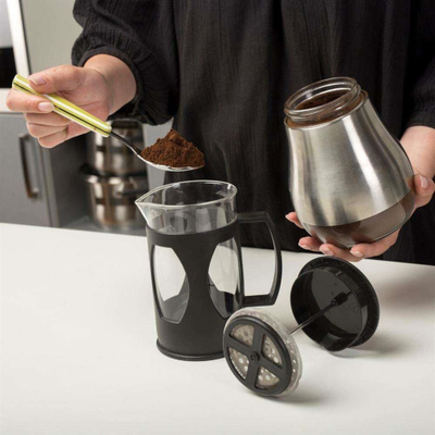 French press NAVA Misty, 0.6L, xham që s’i gjen gjë nga nxehtësia, i zi