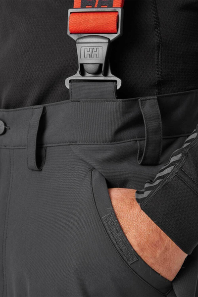 Pantallona dimri Helly Hansen Workwear Alna 2.0, klasa 1, portokalli me të zeza