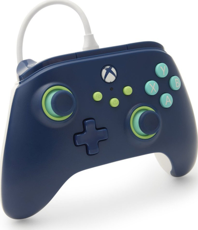 Gamepad PowerA me kabllo për Xbox Series X|S, USB, 3 m, blu Mariner