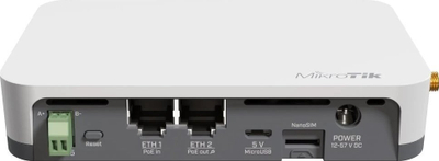 Gateway IoT MikroTik KNOT LR8 Kit, 2x porta Ethernet 100 Mbit/s, Wi‑Fi 2.4 GHz, i bardhë