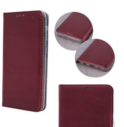 Kabullë mbrojtëse Smart Magneto për Motorola G55 5G, me funksion portofol, e kuqe burgundy