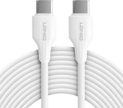 Kabllo USB-C në USB-C LDNIO, 1m, e bardhë