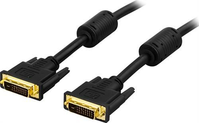 Kabllo monitori DELTACO DVI Dual Link, 1m, e zezë