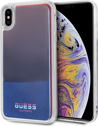 Mbulesë telefoni Guess GUHCI65GLCRE për iPhone Xs Max, që shkëlqen në errësirë, e kuqe