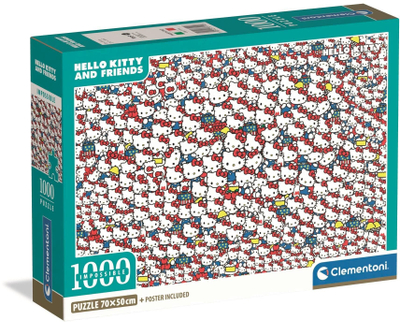 Puzzle Clementoni Hello Kitty, 1000 pjesë, shumëngjyrësh