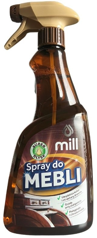 Спреј за чистење мебел Mill Clean, 590ml, со екстракт од тик дрво, мирис на мед