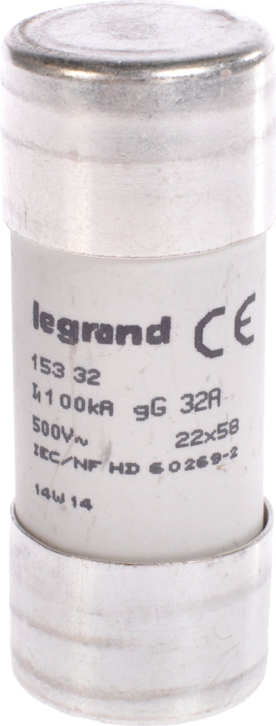 Siguresë qeramike Legrand 153 32, 32A, 500V, 22 x 58 mm