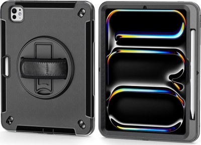 Mbulesë tableti 4smarts Rugged Case GRIP për iPad Pro 11 M4 2024, rezistente ndaj goditjeve, e zezë