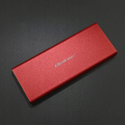 Kuti e jashtme Qoltec për SSD M.2 SATA NGFF, USB 3.0, 2TB, e kuqe