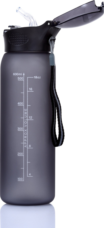 Shishe uji Casno Colorado, tritan 0.6L, me pipëz, pa BPA, e tejdukshme