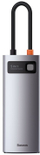 Hub multifunksional Baseus HUB Metal Gleam Series 5in1 - USB-C PD 100W, 3xUSB 3.0, HDMI, gri