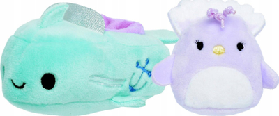 Lodër pelushi Squishville Squishmallows Elena Pallua, mini 2\", me varkë, shumëngjyrëshe