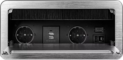 Prizë tavoline Spacetronik SPS-B26S V2, 2x AC, USB HDMI RJ45, inox