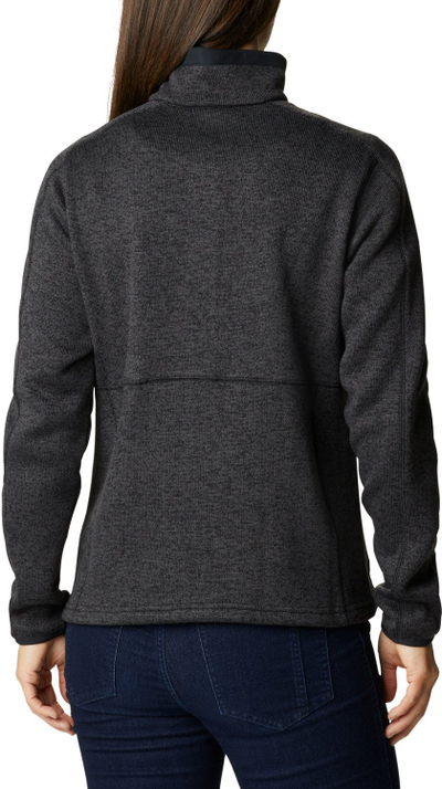 Bluzë polar Columbia Sweater Weather Full Zip Fleece W, poliestër, me zinxhir të plotë, e zezë