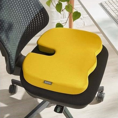 Jastëk ergonomik për karrige Leitz Ergo Cosy, kompakt, i verdhë