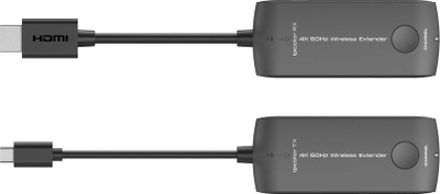 AV extender Vivolink VLUSBCEXT-WIRELESS, 4K 60Hz, USB C në HDMI, i zi