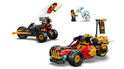 Set LEGO Ninjago Kai and Cole’s Multifunctional Vehicles 71864, lodër ndërtuese, shumëpjesësh, shumëngjyrëshe