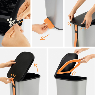 Kosh plehrash me pedale Rotho RIBO, 35L, plastikë, gri