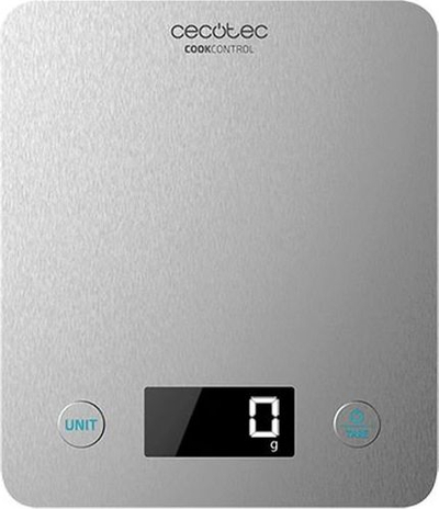 Кујнска вага Cecotec CookControl 10000 Connected, 5 kg, LCD екран, сребрена нерѓосувачка
