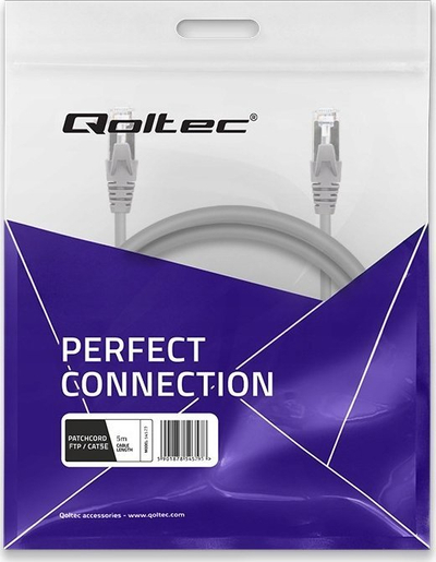 Kabllo rrjeti Qoltec 54529 CAT5e FTP, RJ45, 5m, gri