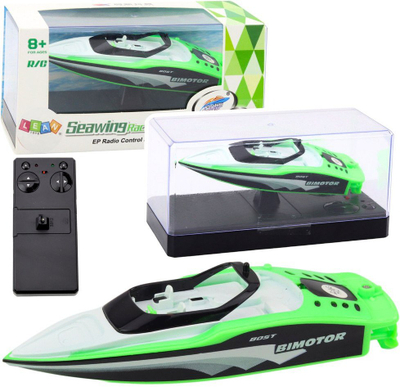 Varkë lodër me telekomandë RC Motorboat, 15 cm, 2.4 GHz, e bardhë jeshile