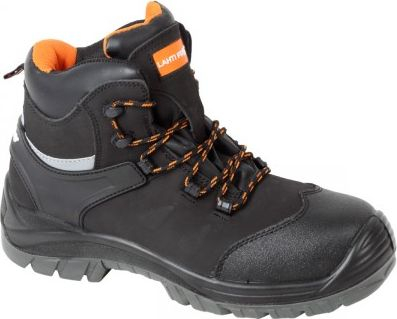 Çizme pune Lahti Pro Nubuck L30118, kompozit S3 SRA, numër 43, të zeza me portokalli
