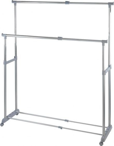 Rraf për rroba Wenko Twin Bars, i rregullueshëm, çelik inox i kromuar