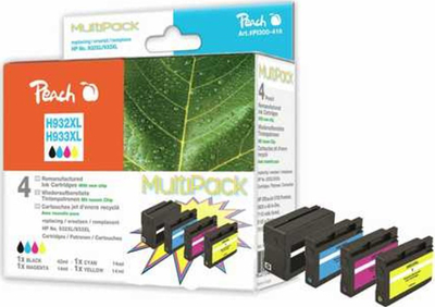 Set bojrash printeri Peach PI300-416 PagePack, set me 4 fishekë, 932XL 933XL, me ngjyra