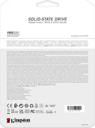 SSD disk Kingston FURY Renegade 1 TB M.2 2280 PCI-E x4 Gen4 NVMe SSD (SFYRS / 1000G)