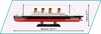 Set ndërtimi COBI R.M.S. Titanic 1680, model anije, bazament ekspozimi, shumëngjyrësh
