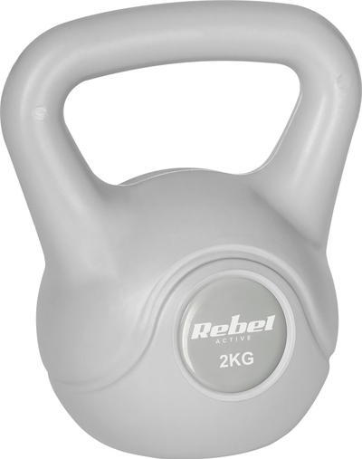 Kettlebell Rebel Active, 2 kg, bituminoz, gri