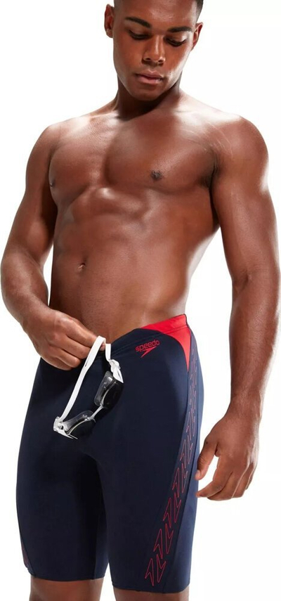 Rroba banje jammer Speedo Hyper Boom Splice, ECO Endurance+, për burra, blu e errët me të kuqe