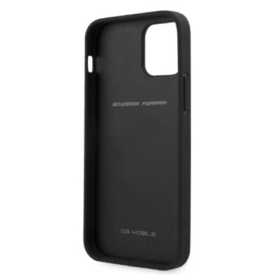 Kapak telefoni Ferrari On Track për iPhone 12 Pro Max, lëkurë, i zi