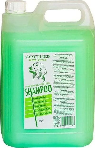 Shampo për qen Gottlieb me makadami, bimore, 5 L, bidon ekonomik